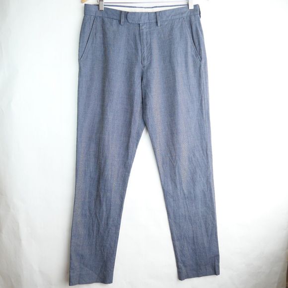J Crew Pants Mens 30 Blue Dress Pants Slacks Bowery Slim Fit Wool Formal 30X32 - Picture 1 of 10
